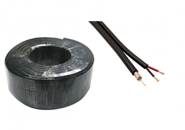 Coax-kabel RG59 en DC-voeding