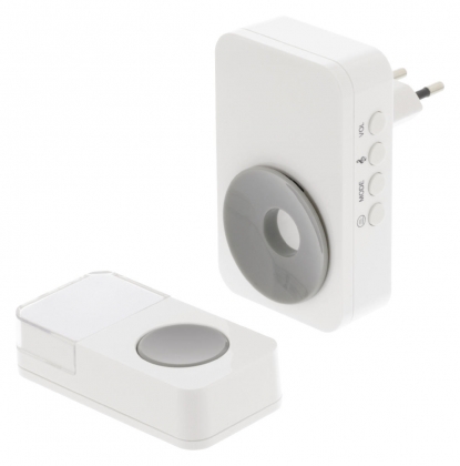 Plug-in Draadloze Deurbel Set 220V 85 dB Wit/Grijs