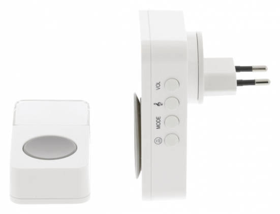Plug-in Draadloze Deurbel Set 220V 85 dB Wit/Grijs