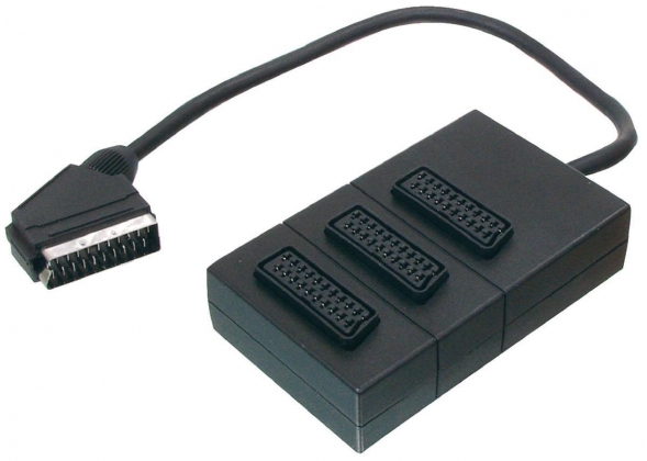 SCART Schakelaar SCART Male - 3x SCART Female 0.50 m Zwart