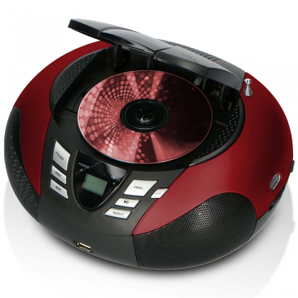 SCD-37 USB Rood Draagbare FM-radio CD- en USB-speler Rood