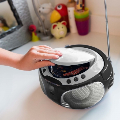 SCD-550SI Draagbare FM-radio CD/MP3/USB/Bluetooth-speler® met LED-verlichting Zilver
