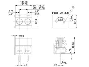 PROFESSIONELE SCHROEFKLEM, KLEMTYPE, 2-POLIG, GROEN, 5mm PITCH