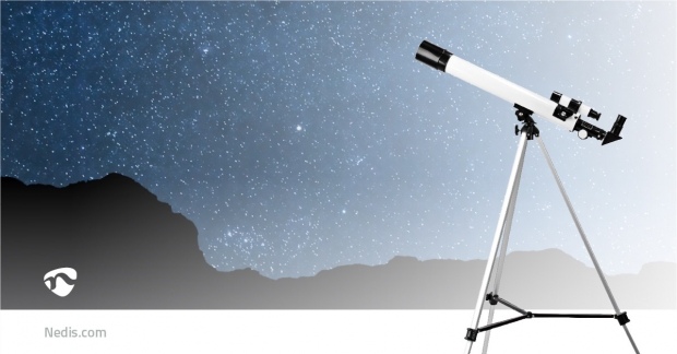 Telescoop | Diafragma: 70 mm | Brandpuntsafstand: 700 mm | Finderscope: 5 x 24 | Maximale werkhoogte: 125 cm | Tripod | Wit / Zwart