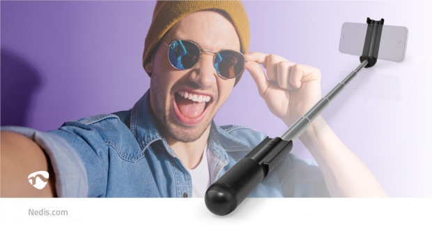 Bluetooth® Selfie Stick | Bluetooth®-versie: 4.2 | Maximale schermgrootte: 3.54 " | Gevouwen lengte: 15 cm | Uitgevouwen lengte: 48 cm | Maximaal draagvermogen: 400 g | Batterij Gevoed