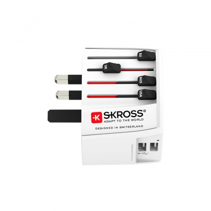 MUV USB (2xA) Compacte 2-polige wereldreisadapter met 2 geïntegreerde USB-poorten