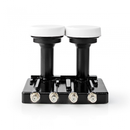 LNB | Quad Monoblock 4,3° | Outputs: 4x F-connector | Ruisbereik: 0.85 dB | Conversiewinst: 52 - 67 dB | Wit | Geschikt voor: Astra1+ / Astra3