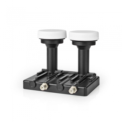 LNB | Twin Monoblock 6° | Outputs: 2x F-connector | Ruisbereik: 0.85 dB | Conversiewinst: 52 - 67 dB | Zwart | Geschikt voor: Astra+ / Hotbird