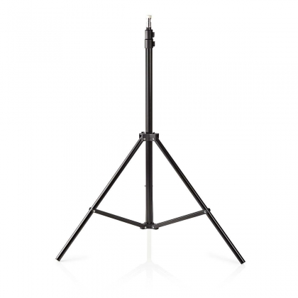 Lampstatief voor Fotostudio | Maximaal draagvermogen: 2.5 kg | Maximale werkhoogte: 200 cm | 3 Segmenten | Inclusief reistas | Staal | Zwart