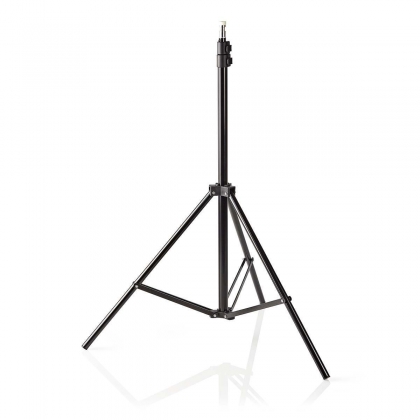 Lampstatief voor Fotostudio | Maximaal draagvermogen: 2.5 kg | Maximale werkhoogte: 200 cm | 3 Segmenten | Inclusief reistas | Staal | Zwart