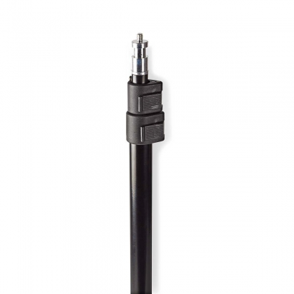 Lampstatief voor Fotostudio | Maximaal draagvermogen: 2.5 kg | Maximale werkhoogte: 200 cm | 3 Segmenten | Inclusief reistas | Staal | Zwart