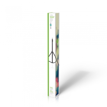 Lampstatief voor Fotostudio | Maximaal draagvermogen: 2.5 kg | Maximale werkhoogte: 200 cm | 3 Segmenten | Inclusief reistas | Staal | Zwart