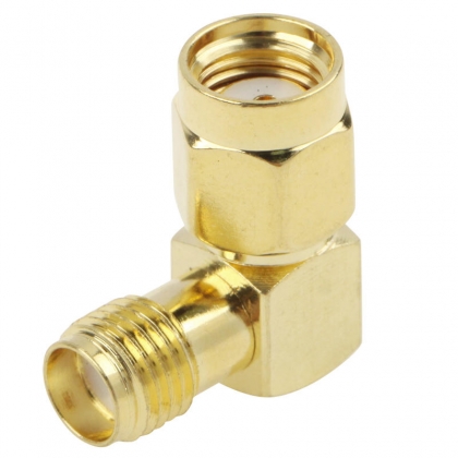 Adapter RP-SMA Male naar SMA Female kniestuk 90°