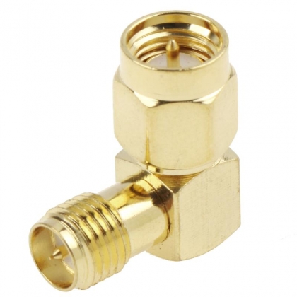 Adapter SMA Male naar RP-SMA Female kniestuk 90°