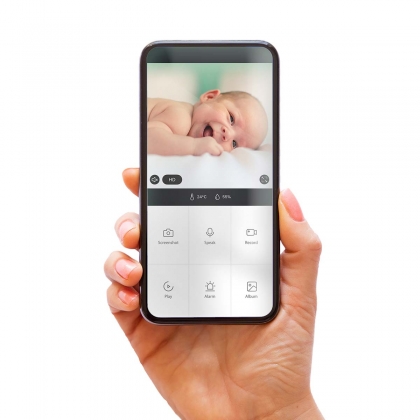 Wi-Fi-babyfoon met camera Wit/Taupe