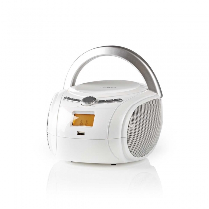 CD-Speler Boombox | Batterij Gevoed / Netvoeding | Stereo | 9 W | Bluetooth® | FM | USB-weergave | Handgreep | Wit