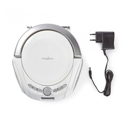 CD-Speler Boombox | Batterij Gevoed / Netvoeding | Stereo | 9 W | Bluetooth® | FM | USB-weergave | Handgreep | Wit
