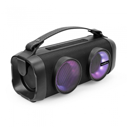 Bluetooth® Party Boombox | 5 uur | 2.0 | 24 W | Media afspeelmogelijkheden: AUX / USB | Koppelbaar | Handgreep | Feestverlichting | Zwart