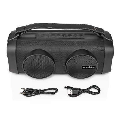 Bluetooth® Party Boombox | 5 uur | 2.0 | 24 W | Media afspeelmogelijkheden: AUX / USB | Koppelbaar | Handgreep | Feestverlichting | Zwart