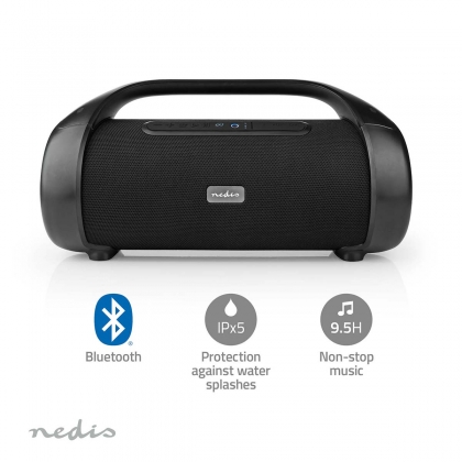 Bluetooth® Party Boombox | 9.5 uur | 2.1 | 120 W | Media afspeelmogelijkheden: AUX / USB | IPX5 | Koppelbaar | Handgreep | Feestverlichting | Zwart