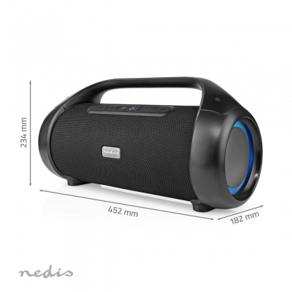 Bluetooth® Party Boombox | 9.5 uur | 2.1 | 120 W | Media afspeelmogelijkheden: AUX / USB | IPX5 | Koppelbaar | Handgreep | Feestverlichting | Zwart