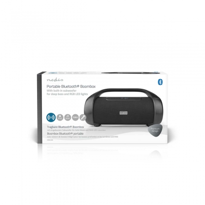 Bluetooth® Party Boombox | 9.5 uur | 2.1 | 120 W | Media afspeelmogelijkheden: AUX / USB | IPX5 | Koppelbaar | Handgreep | Feestverlichting | Zwart