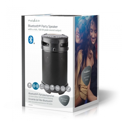 Bluetooth® Party Boombox | 3.5 uur | 4.1 | 210 W | Media afspeelmogelijkheden: AUX / USB | IPX5 | Koppelbaar | Handgreep | Feestverlichting | Zilver / Zwart