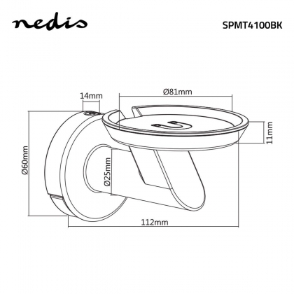 Speakerbeugel | Geschikt voor: Google Home® | Wand | 2 kg | Vast | Metaal / Staal | Zwart