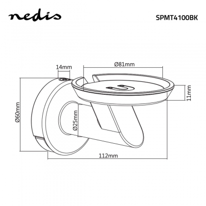 Speakerbeugel | Geschikt voor: Google Home® | Wand | 2 kg | Vast | Metaal / Staal | Zwart