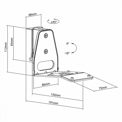 Speakerbeugel | Geschikt voor: Sonos® Era300 | Wand | 5 kg | Kantelbaar / Zwenken | Kantelbaar | Draaibaar | ABS / Metaal | Wit