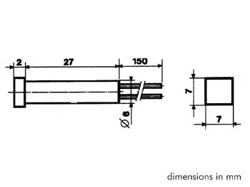 VIERKANTE SIGNAALLAMP 7 x 7mm 12V KRISTAL