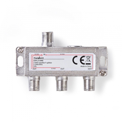 Satelliet-Splitter | 5 - 2400 MHz | Tussenschakeldemping: 10.5 dB | Outputs: 3 | 75 Ohm | Zink