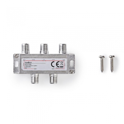 Satelliet-Splitter | 5 - 2400 MHz | Tussenschakeldemping: 11.5 dB | Outputs: 4 | 75 Ohm | Zink