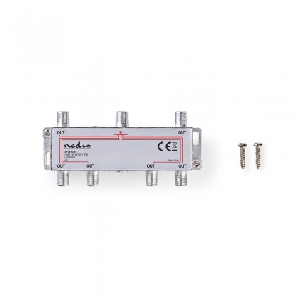 CATV-Splitter | 5 - 1000 MHz | Tussenschakeldemping: 10.0 dB | Outputs: 6 | 75 Ohm | Zink