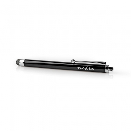 Stylus Pen | Gebruikt voor: Smartphone / Tablet | Koperdoek Tip | 1 Stuks | Met clip | Zwart