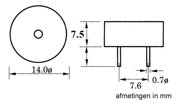 LOW-COST BUZZER 3-16Vdc / 8mA - PRINTMONTAGE