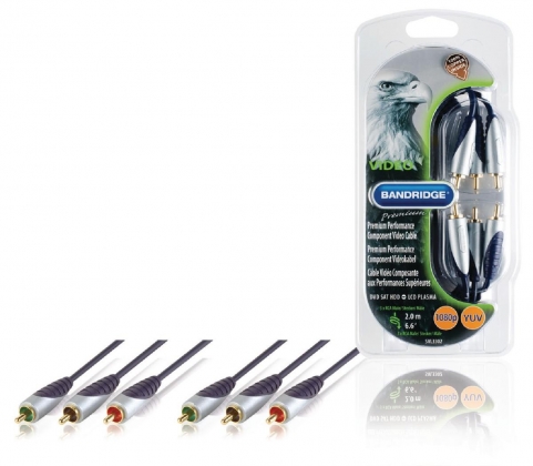 Component Videokabel 3x RCA Male - 3x RCA Male 2.00 m Zwart