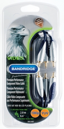 Component Videokabel 3x RCA Male - 3x RCA Male 2.00 m Zwart