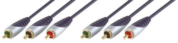 Component Videokabel 3x RCA Male - 3x RCA Male 10.0 m Zwart