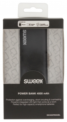 Draagbare Powerbank Lithium-Ion 4000 mAh USB Zwart