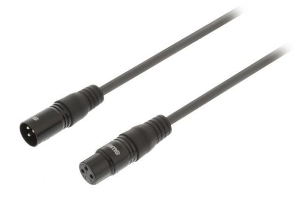 10 meter Digitale DMX Kabel XLR 3-Pins Male - XLR 3-Pins Female Donkergrijs