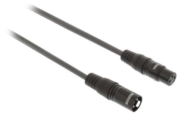 10 meter Digitale DMX Kabel XLR 3-Pins Male - XLR 3-Pins Female Donkergrijs