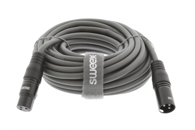 10 meter Digitale DMX Kabel XLR 3-Pins Male - XLR 3-Pins Female Donkergrijs