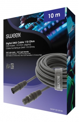 10 meter Digitale DMX Kabel XLR 3-Pins Male - XLR 3-Pins Female Donkergrijs