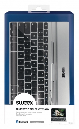 Bluetooth Keyboard Draagbaar US International Zilver/Zwart