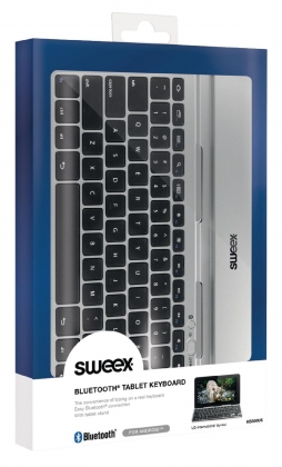 Bluetooth Keyboard Draagbaar US International Zilver/Zwart