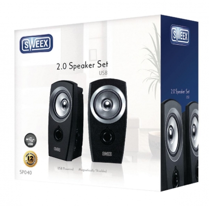 Speaker 2.0 3.5 mm 2 W Zwart/Zilver