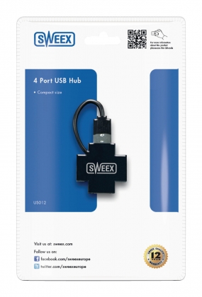 4 Poorten Hub USB 2.0 Zwart