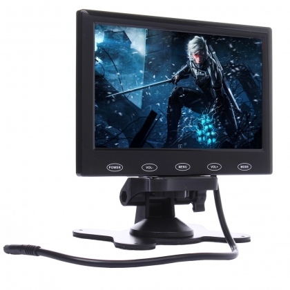 Universele 7" TFT Monitor met HDMI-VGA-AV aansluiting 12V voeding