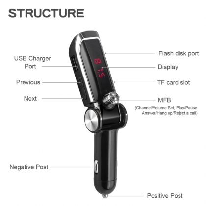 FM AUDIO TRANSMITTER MET BLUETOOTH EN USB